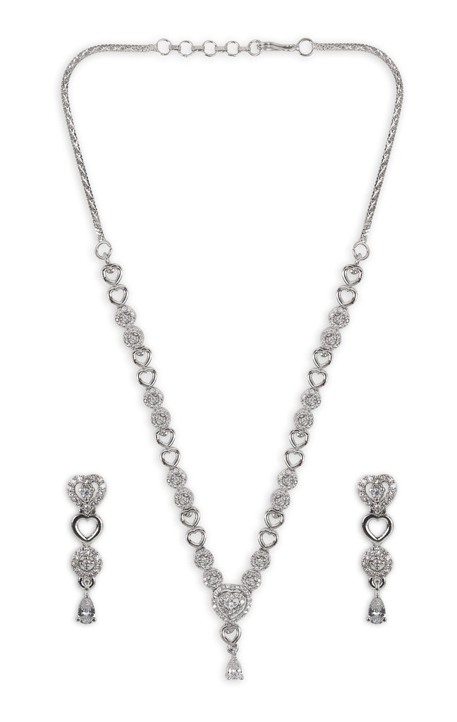 American Diamond Heart shape Necklace Set