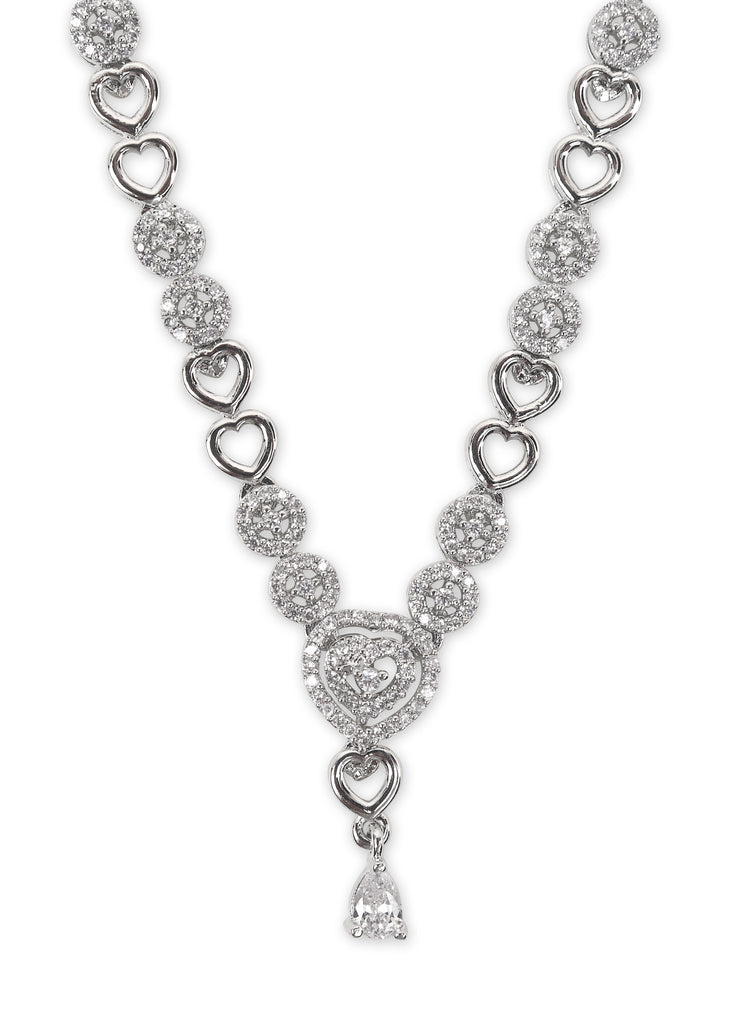 American Diamond Heart shape Necklace Set