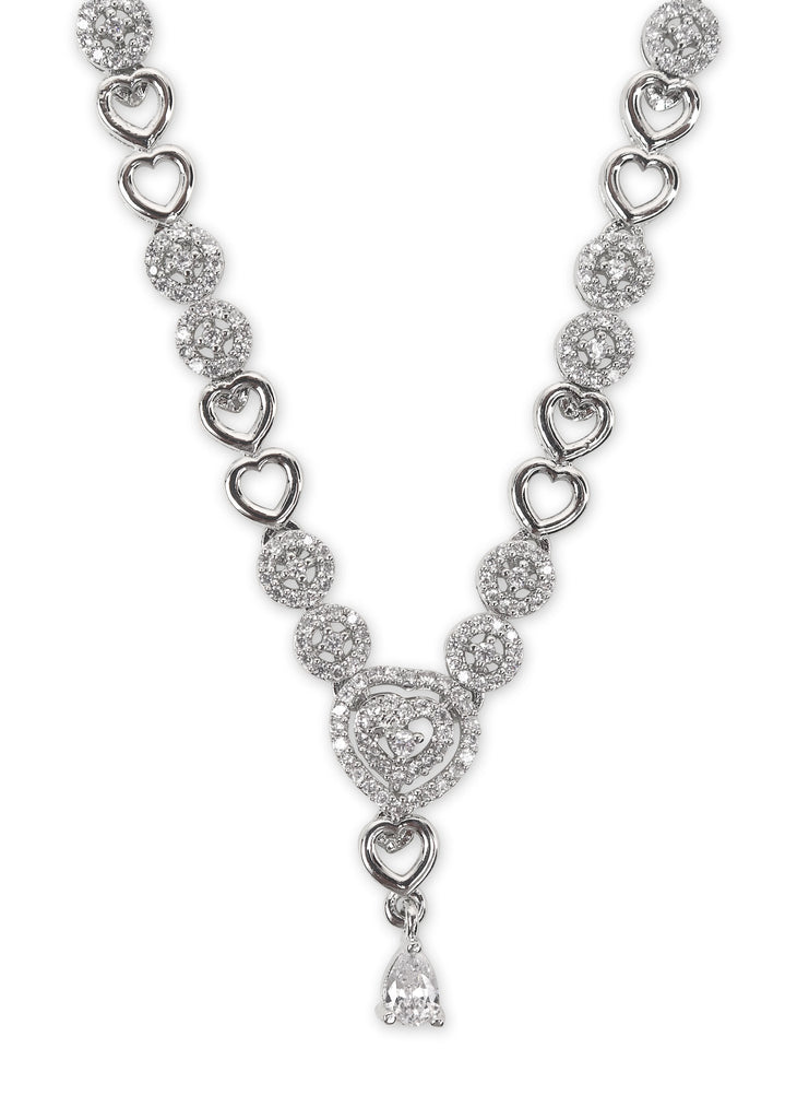 American Diamond Heart shape Necklace Set