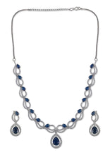 Load image into Gallery viewer, American Diamond Elegant Royal Blue Necklace Set
