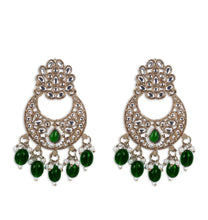 Load image into Gallery viewer, Premium Semi Bridal Kundan Necklace set with Green Beads