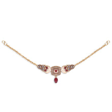 Load image into Gallery viewer, Luxe Gold Plated Kundan Stone With Maroon Beads Bridal Set