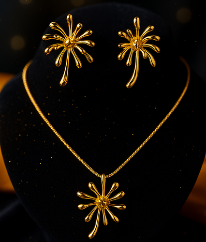 Gold plated Stainless steel Necklace set