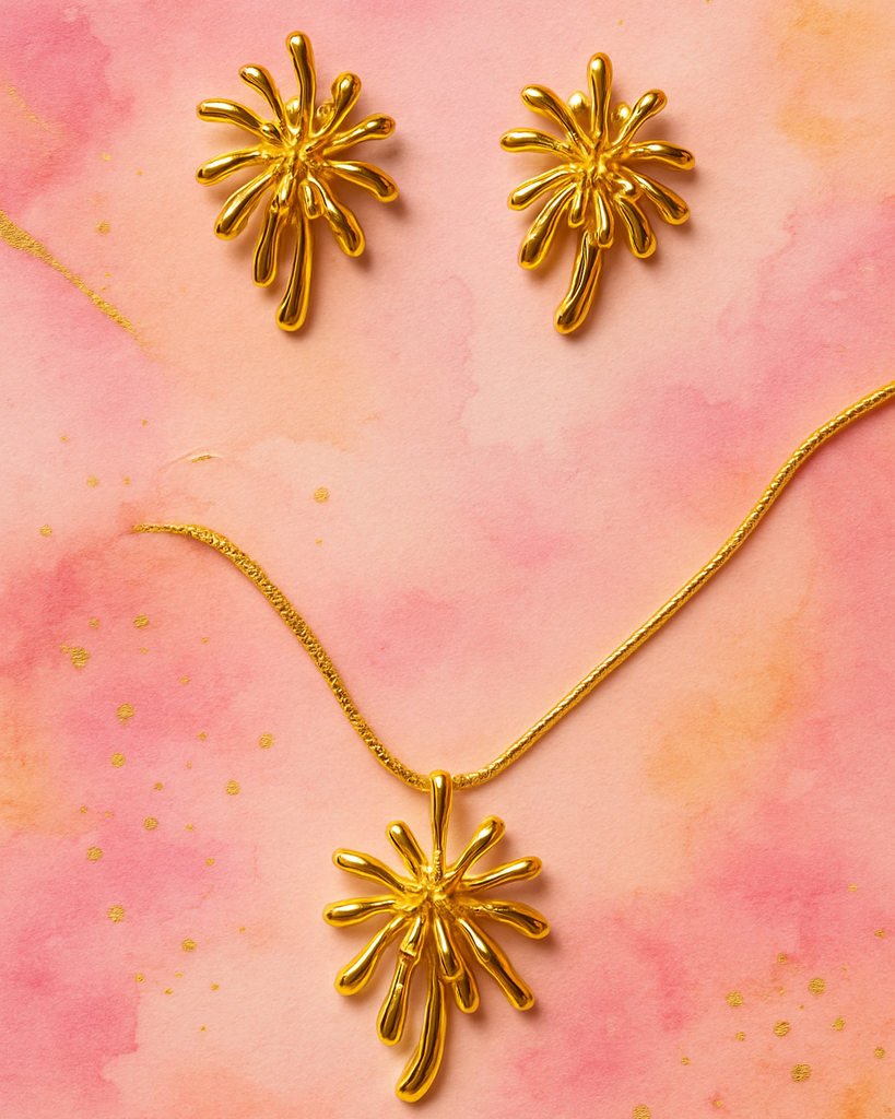 Gold plated Stainless steel Necklace set