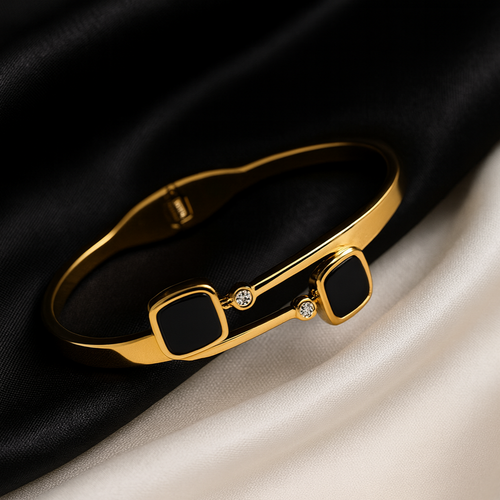 Noir Luxe Dual Charm Bracelet